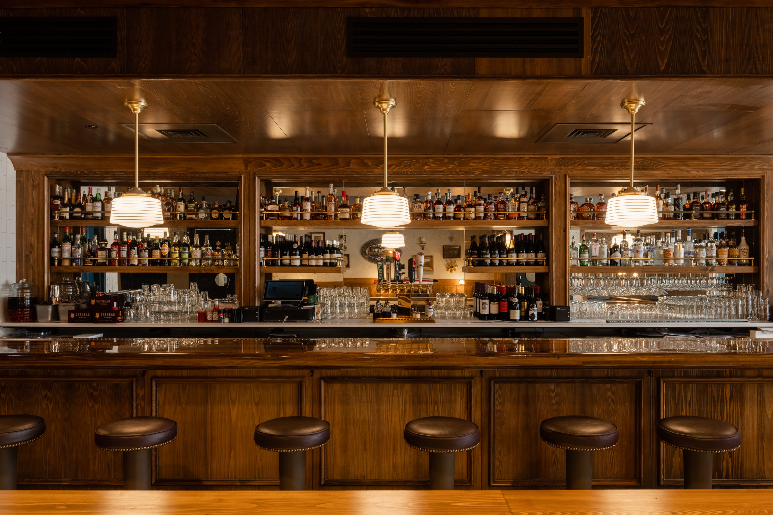 A photo of the bar at Highball Lanes